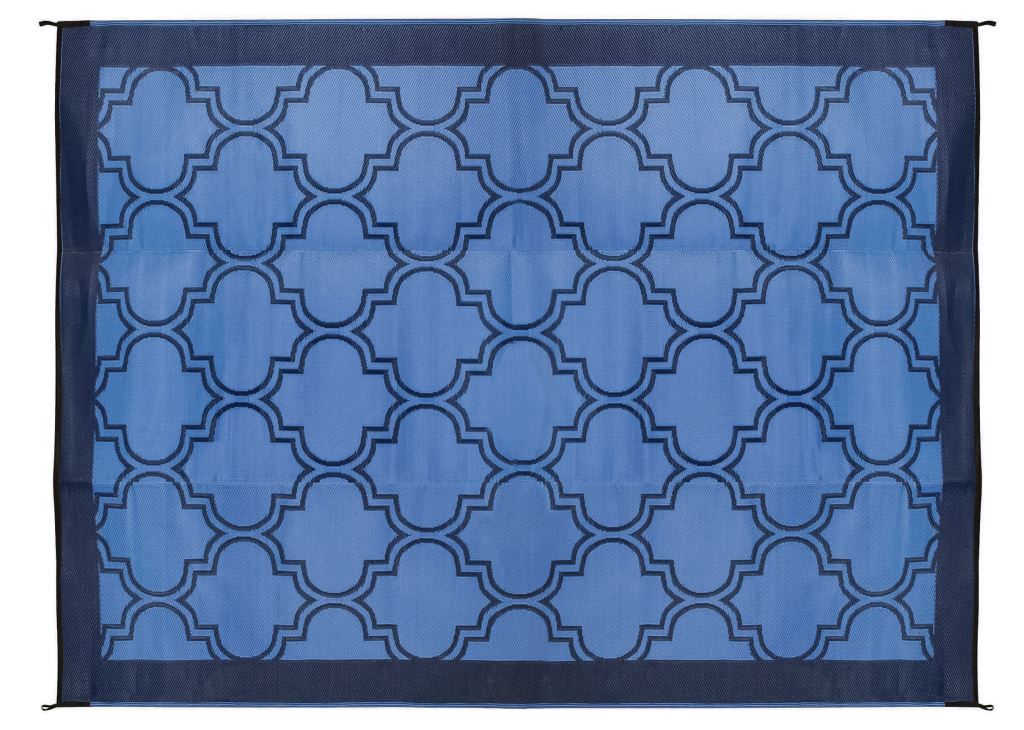 OUTDOOR MAT 6X9 LATTICE BLUE image 4